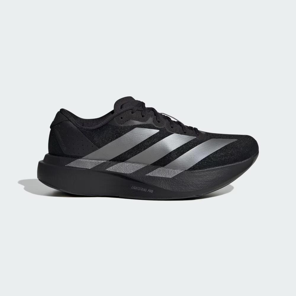 NEW ADIDAS women's adizero evo sl running shoes in black iron metallic core blac